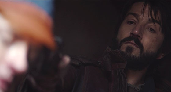 Cassian Andor confronts Syril Karn on Morlana One.